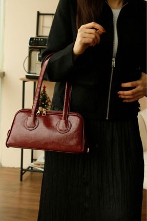 کیف دوشی زرشکی زنانه چرم مصنوعی esmelon store - کد 921833127