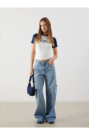 شلوار آبی زنانه پنبه ای LC Waikiki - کد 921833617
