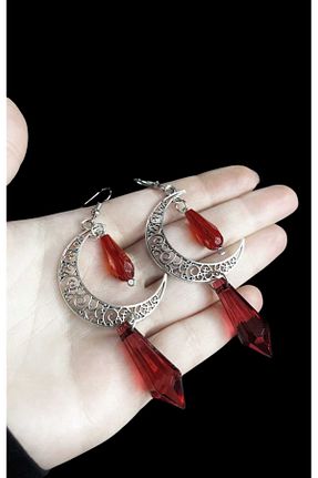 گوشواره جواهر طوسی استیل ضد زنگ Batnests - کد 921841525