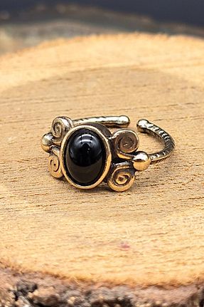 انگشتر جواهر مشکی زنانه سنگ طبیعی NBS Beautiful Naturel Stones - کد 921848182