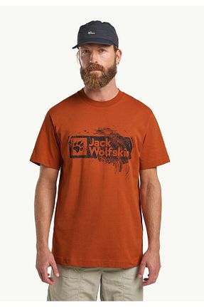 تیشرت نارنجی مردانه یقه دوچرخه Jack Wolfskin - کد 921847068
