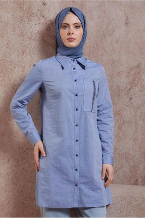 تونیک حجاب سرمه ای زنانه پنبه ای Alvina - کد 824068796
