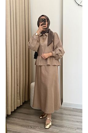 ست بالاتنه و پائین تنه حجاب رنگی زنانه رگولار MERİÇ BOUTİQUE - کد 921860036