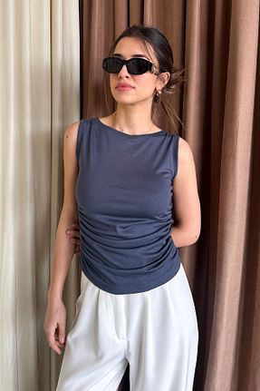 بلوز طوسی زنانه بدون آستین ModaPlaza - کد 921867302