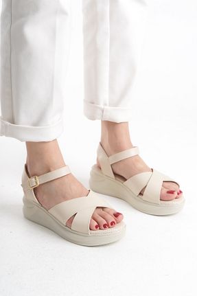 کفش پاشنه بلند پر بژ زنانه پاشنه متوسط (5-9 سانتی متر) Limeo - کد 921867055