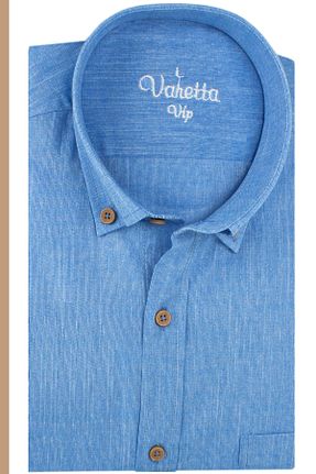 پیراهن آبی مردانه اورسایز Varetta - کد 921875817