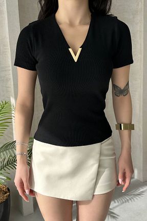 بلوز مشکی زنانه ساده Chicup - کد 921887337