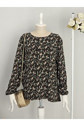 بلوز سایز بزرگ خاکی زنانه سایز بزرگ ENDAMIM - کد 921883498