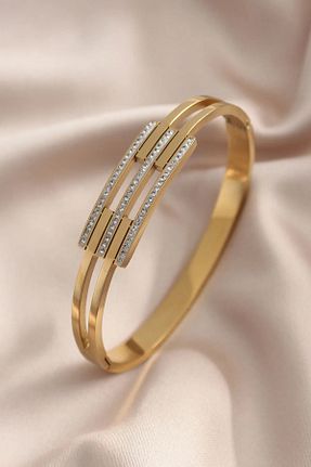 دستبند استیل (فولاد) زرد زنانه استیل (فولاد) Vitastyle - کد 921912748