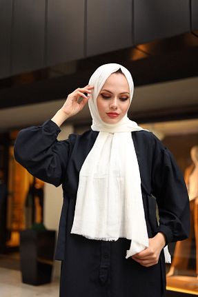 شال سفید زنانه پنبه پلی استر Melodi Scarf - کد 921934783