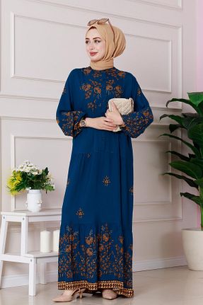 لباس حجاب سرمه ای اورسایز Sevitli - کد 921937586