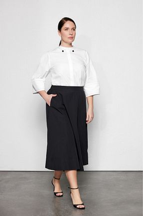 دامن سایز بزرگ مشکی زنانه پنبه ای LUOKK - کد 921940565