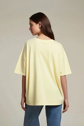 تیشرت زرد زنانه اورسایز Butik - کد 921944235