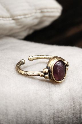 انگشتر جواهر زرشکی زنانه سنگ طبیعی NBS Beautiful Naturel Stones - کد 921944448