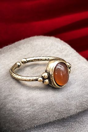 انگشتر جواهر قهوه ای زنانه سنگ طبیعی NBS Beautiful Naturel Stones - کد 921970245