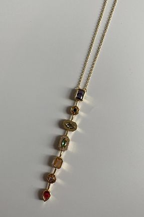 گردنبند جواهر رنگی زنانه استیل ضد زنگ Butik - کد 921975854