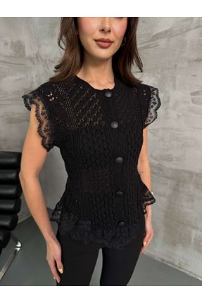 جلیقه مشکی زنانه رگولار Elif Özbey Butik - کد 921978080