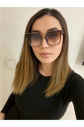عینک آفتابی قهوه ای زنانه UV400 BAPPİR - کد 465575823