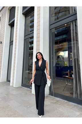 ست بالاتنه و پائین تنه مشکی زنانه بافتنی Ekim Store - کد 922005284