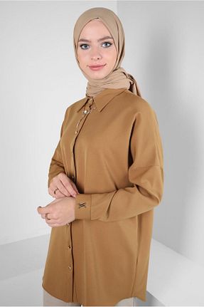 تونیک حجاب زرد زنانه مخلوط پلی استر Alvina - کد 791734511