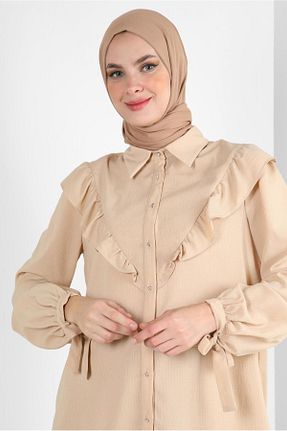 شال طلائی زنانه پلی استر Alvina - کد 870008105