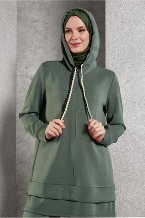 ست گرمکن حجاب خاکی زنانه رگولار Alvina - کد 881860056