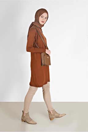 تونیک حجاب نارنجی زنانه مخلوط ویسکون Alvina - کد 803864313
