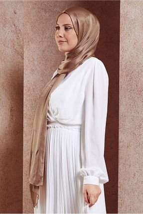 شال قهوه ای زنانه پلی استر Alvina - کد 886962395