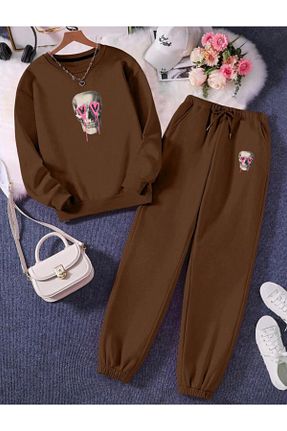 ست بالاتنه و پائین تنه قهوه ای زنانه بافت RPT MODA - کد 922064840