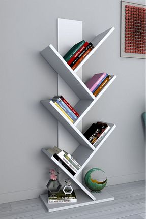 قفسه کتاب سفید 135 سانتی متر Moonlife - کد 4037996