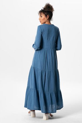 لباس حجاب سرمه ای زنانه رگولار Eliş Şile Bezi - کد 815574525