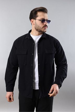 پیراهن مشکی مردانه اورسایز LTC Jeans - کد 904696760