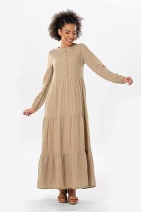 لباس حجاب قهوه ای زنانه رگولار Eliş Şile Bezi - کد 815574532