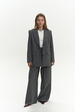 کت بلیزر طوسی زنانه رگولار MAİ COLLECTİON - کد 922074028