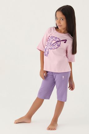 ست لباس راحتی صورتی بچه گانه ساده U.S. Polo Assn. - کد 922696485