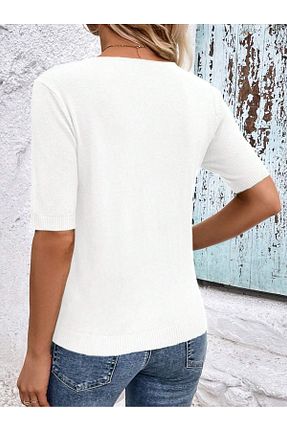 بلوز سفید زنانه ساده TRQOM - کد 922079461