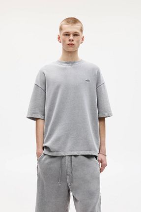 تیشرت طوسی مردانه رگولار Pull & Bear - کد 922072051