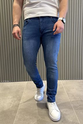 شلوار جین متالیک مردانه پاچه تنگ MİSHAR İTALİA - کد 922129613