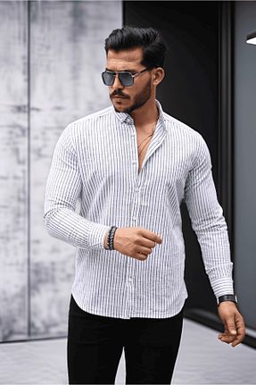 پیراهن سفید مردانه یقه کلاسیک Valiberta - کد 840060318