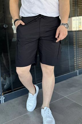 شلوارک و برمودا مشکی مردانه پنبه ای MİSHAR İTALİA - کد 922149969