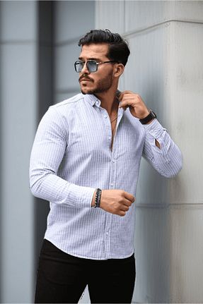پیراهن آبی مردانه یقه کلاسیک Valiberta - کد 831535993