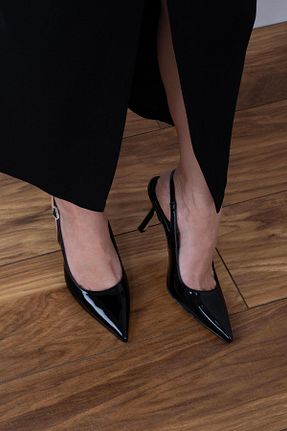 کفش پاشنه بلند کلاسیک مشکی زنانه چرم sovrana - کد 922158658
