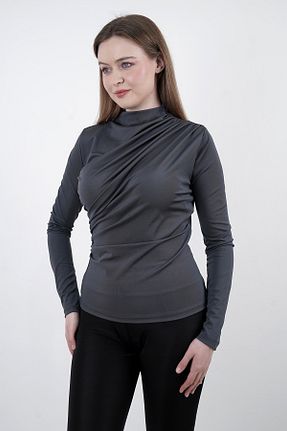 بلوز طوسی زنانه ساده Hebb Club - کد 922158743