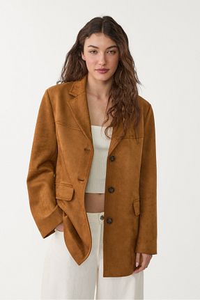 کت قهوه ای زنانه رگولار Stradivarius - کد 922162202