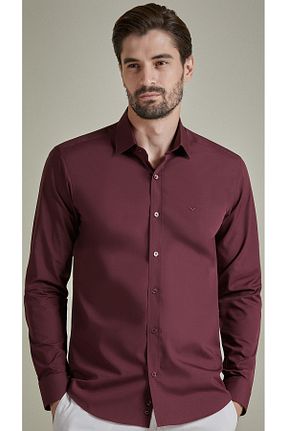 پیراهن زرشکی مردانه اسلیم فیت BENEZZO - کد 849603071
