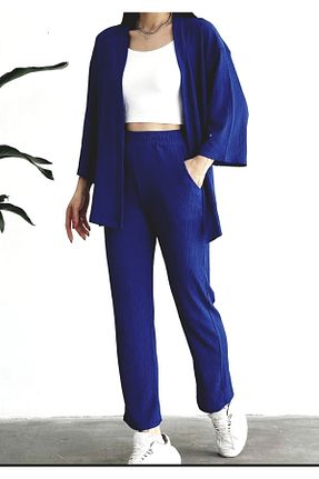 ست بالاتنه و پائین تنه سرمه ای زنانه بافتنی Nokta Moda - کد 922177959
