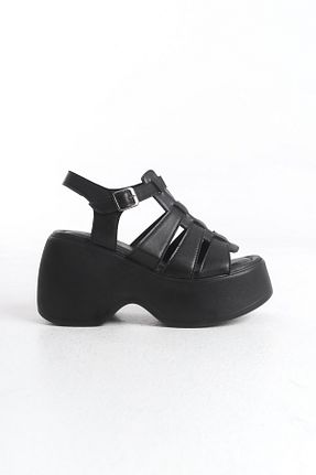 صندل مشکی زنانه پاشنه پر Shoesers - کد 922943319