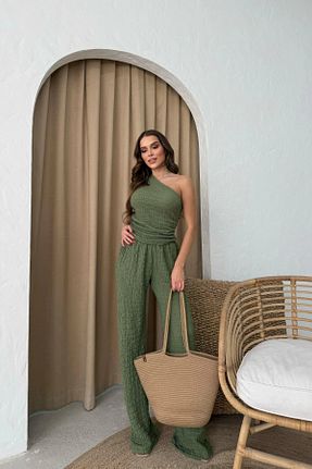 ست بالاتنه و پائین تنه سبز زنانه بافتنی MOZENA - کد 922189279