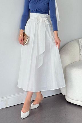 دامن سفید زنانه پارچه The Moda - کد 922212186