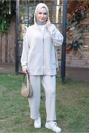 ست گرمکن حجاب بژ زنانه Relaxed Moda Rosa - کد 922988270